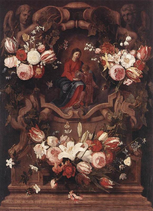 Daniel Seghers Floral Wreath with Madonna and Child Sweden oil painting art